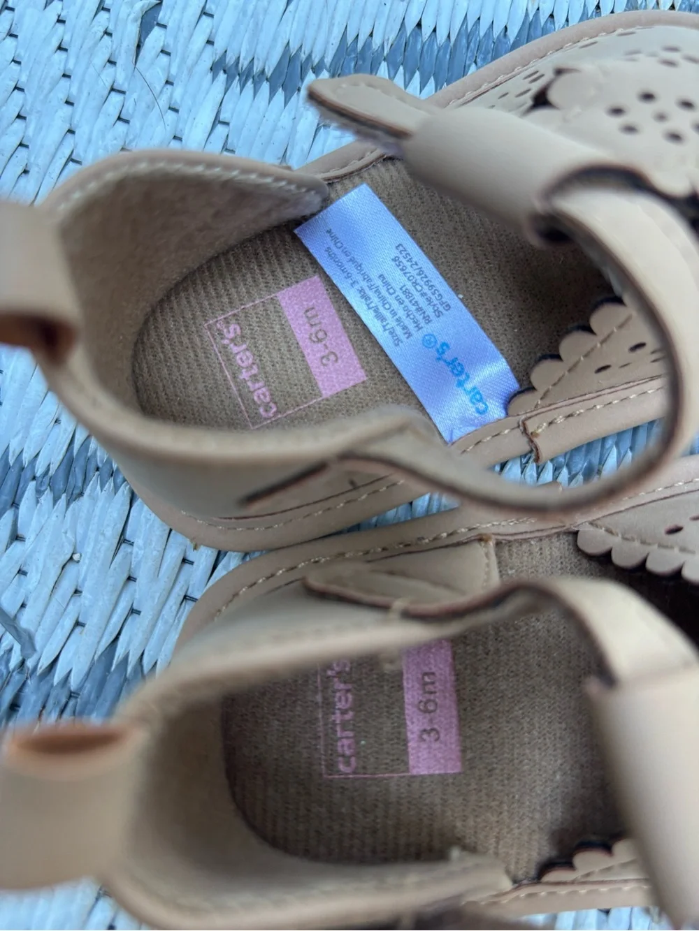Carter's Toddler Tan Leather Moccasins - 3-6M
